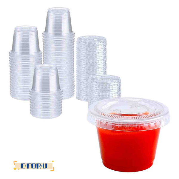 E.FOR.U [150 Set 5.5Oz] PTG Clear Disposable Plastic Portion Cups